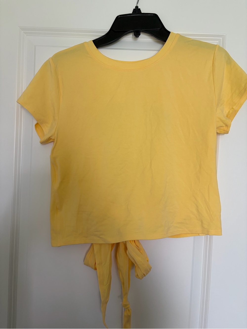 Sunny Yellow Tie-Back Crop Top